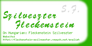szilveszter fleckenstein business card